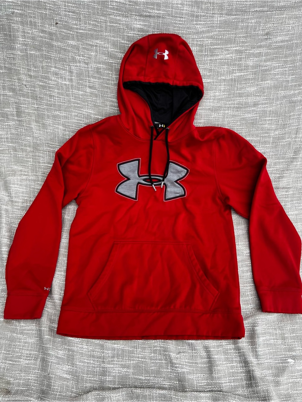 Under Armour  Hustle Fleece Red  Hoodie Sweat Shirt Kangaroo Pockets Size Small
